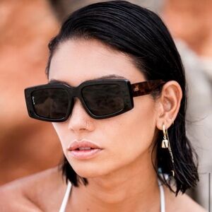 otra charlee black tortoise oversized square retro y2k statement sunglasses NEW